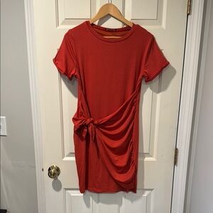 Red Knotted T shirt Dress w/liner